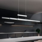 Nickel Pendelleuchte Esszimmer Modern, Jessey, 42W, warm- bis kaltweiß einstellbare LED, mit Touch-Dimmer