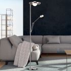 Nickel Leselampe Stehlampe Modern, Yazid, 32W, in Lichtfarbe einstellbare LED, mit Touch-Dimmer