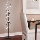 Chrom Stehlampe Design, Sylvian, 32W, warm- bis kaltweiß einstellbare LED, mit Touch-Dimmer