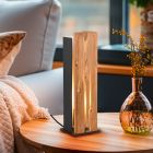 Holz Tischleuchte Landhaus, Karijn, mit Schalter