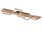 Holz Deckenlampe Braun, Justian, 42W, 3000K LED, 3-stufig dimmbar