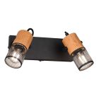 Schwarze Wandstrahler Vintage, Jessica, mit Schalter