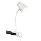 Weiße Klemmleuchte Modern, Rahul, 4,5W, 3000K LED, mit Schalter
