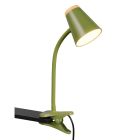Grüne Klemmleuchte Modern, Rahul, 4,5W, 3000K LED, mit Schalter