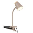 Braune Klemmleuchte Modern, Rahul, 4,5W, 3000K LED, mit Schalter