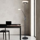 Schwarze Leselampe Stehlampe Modern, Orson, 27W, 3000K LED, mit Touch-Dimmer