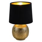 Keramik Tischleuchte Gold, Jorre, mit Schalter