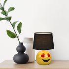 Schwarze Kinderzimmer Tischleuchte Modern, Smiley, mit Schalter