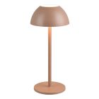 Braune aufladbare Außen Tischlampe Modern, Rakesh, 1,7W, 3000K LED, IP54, 3-stufig dimmbar