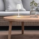 Weiße aufladbare Tischlampe Metall, Priya, 1,6W, warm- bis kaltweiß einstellbare LED, 3-stufig dimmbar