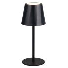 Schwarze aufladbare Tischlampe Metall, Priya, 1,6W, warm- bis kaltweiß einstellbare LED, 3-stufig dimmbar