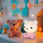 Rosa Kinderzimmer Tischleuchte Kunststoff, Lumibear, 0,3W, RGB LED, mit Schalter