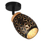 Schwarze Wandstrahler Modern, Delana, mit Schalter