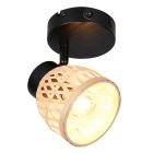 Rattan Wandleuchte Braun, Laut, mit Schalter