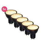 5er Pack dimmbare Schwarze GU10 LED Spot Antonie, 5 Watt, 2700K (Warmweiß)