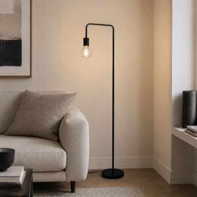 Moderne Stehlampe Schwarz, Carlos, mit Schalter