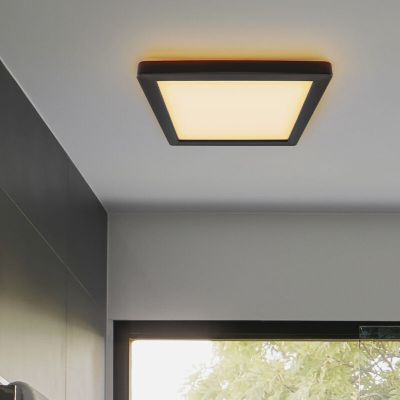 Kunststoff Badezimmer Deckenleuchte Schwarz, Shivani, 8W, 3000K LED, IP44