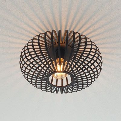 Industrielle Deckenleuchte Lieve, schwarz, Metall