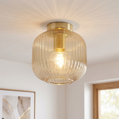 Retro Deckenleuchte Bernstein, Charlois