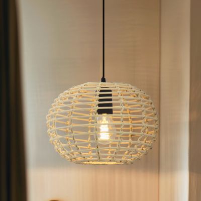 Rattan Pendelleuchte Braun, Roza