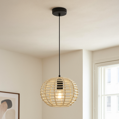 Rattan Pendelleuchte Braun, Roza