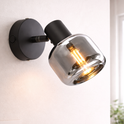 Moderne Wandstrahler Schwarz, Craig, mit Schalter