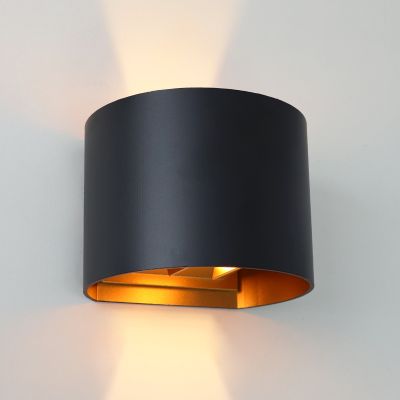 Moderne Up down Wandleuchte Schwarz, Dion, IP65