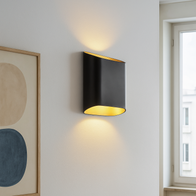 Moderne Up down Wandleuchte Schwarz, Bouke