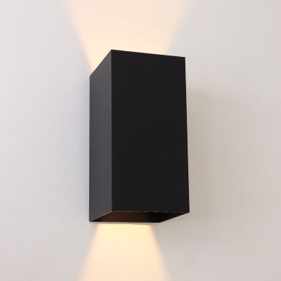 Moderne Up down Wandleuchte Schwarz, Dion, 6W, 2700K LED, IP65