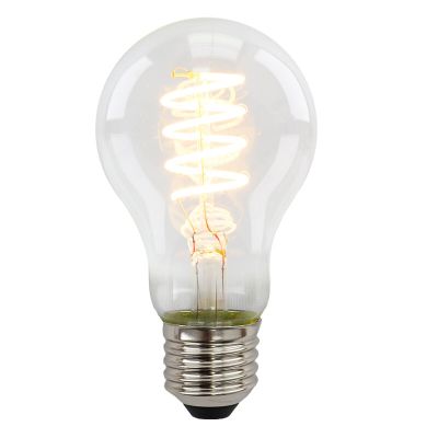Dimmbare E27 LED Lampe, Tuelo, A60, 4w, transparent Glas, 2700k