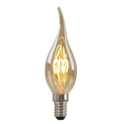 Dimmbare Olucia E14 LED-Kerzenlampe Tuelo, Bernstein, 2W, 2200K