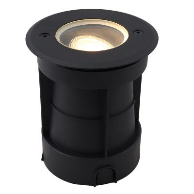 Aluminium Bodeneinbaustrahler außen Schwarz, Catamarca, IP65, schwenkbarer Lichtkegel