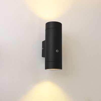 Moderne Außen Wandleuchte mit Dämmerungsmelder Schwarz, Marcos, IP44