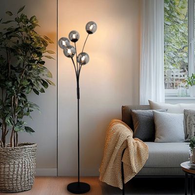 Design Stehlampe Grau, Stacy, mit Schalter