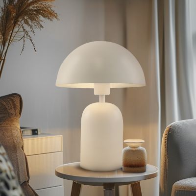 Moderne Tischleuchte Weiß, Isha, mit Schalter