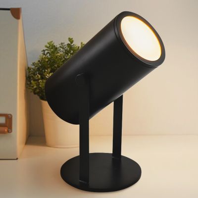 Moderne aufladbare Tischlampe Schwarz, Elko, 2W, 3000K LED, mit Schalter
