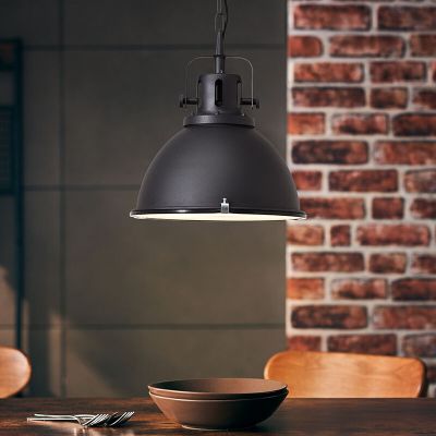 Industrielle Pendelleuchte Schwarz, Alexi