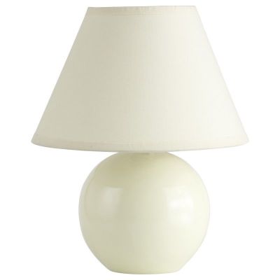 Keramik Tischleuchte Beige, Pilar, mit Schalter