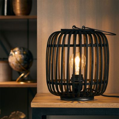 Holz Tischleuchte Schwarz, Brain