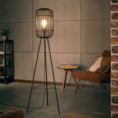 Holz Stehlampe Schwarz, Brain