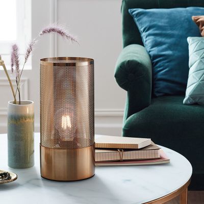 Moderne Tischleuchte Messing, Albina, mit Schalter