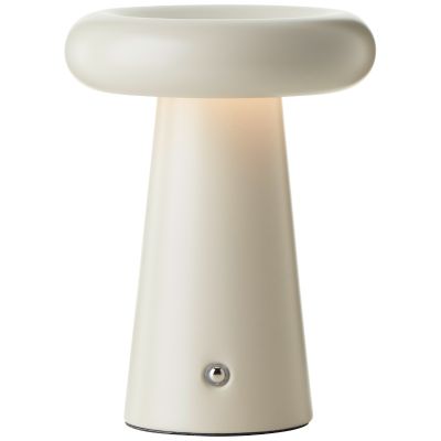 Moderne aufladbare Außen Tischlampe Beige, Stig, 3W, 3000K LED, IP44, 3-stufig dimmbar
