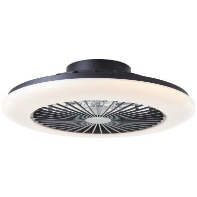 Moderne Deckenventilator Schwarz, Salerno, 40W, RGBW LED, mit Fernbedienung