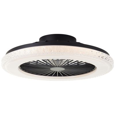 Moderne Deckenventilator Schwarz, Badria, 40W, RGBW LED, mit Fernbedienung