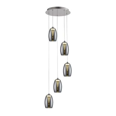 Moderne Pendelleuchte Esszimmer Chrom, Aliyah, 5W, 3000K LED