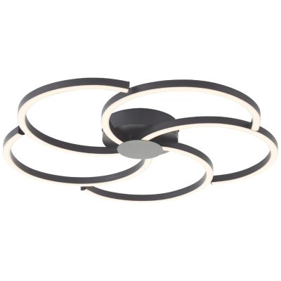 Design Deckenleuchte Schwarz, Somia, 32W, 3000K LED, 3-stufig dimmbar
