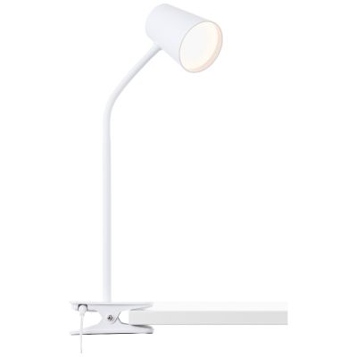 Kunststoff Klemmleuchte Weiß, Musab, 7W, 3000K LED, 3-stufig dimmbar