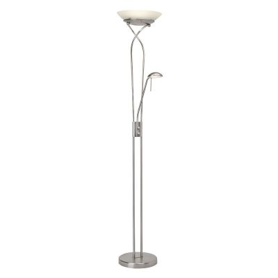 Moderne Leselampe Stehlampe Chrom, Joann, 18W, 3000K LED, mit Schalter