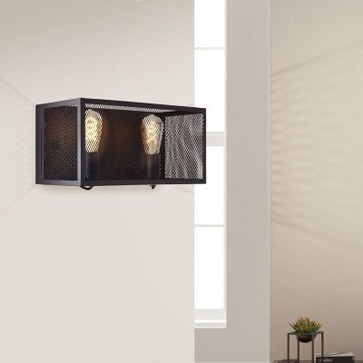 Industrielle Wandleuchte Schwarz, Esperanza