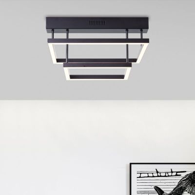 Moderne Deckenlampe Schwarz, Enis, 34W, 3000K LED, 3-stufig dimmbar